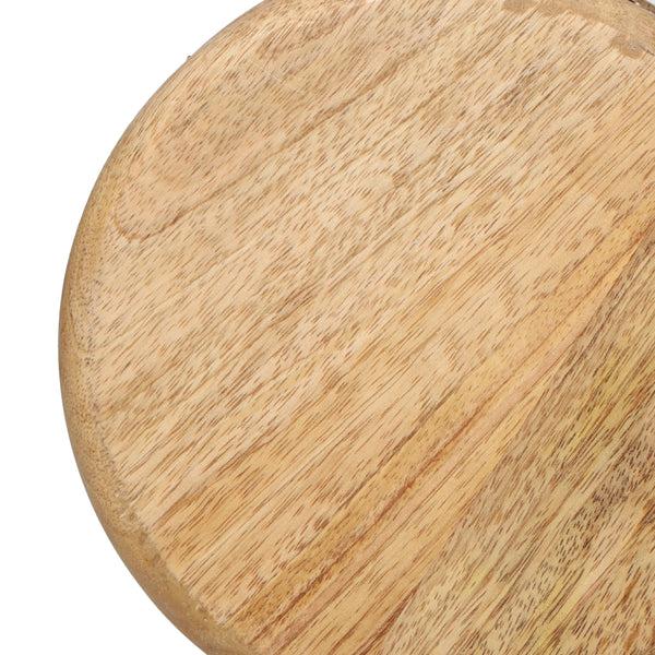 Gdf Studio McClellan Boho Handcrafted Mango Wood Hurricane Candle Holder Natural And Gold