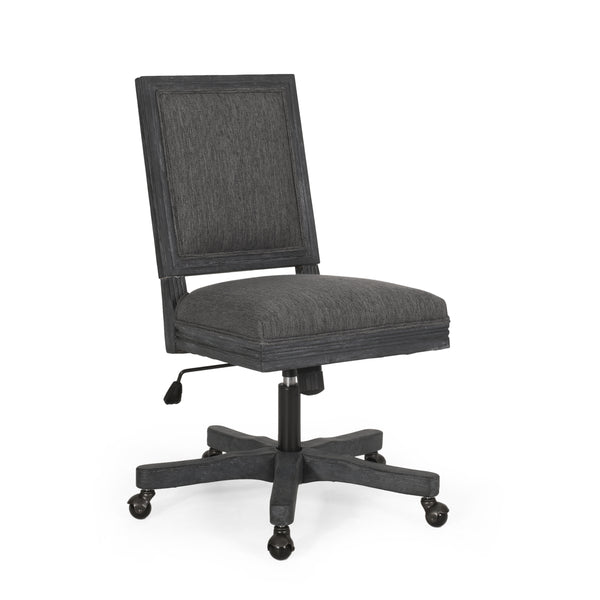 Gdf Studio McGillen Rustic Upholstered Swivel Office Chair