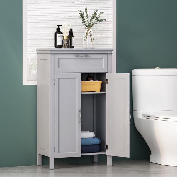 gdf studio Meader Modern Bathroom 2 Door Floor Storage Cabinet with Drawer
