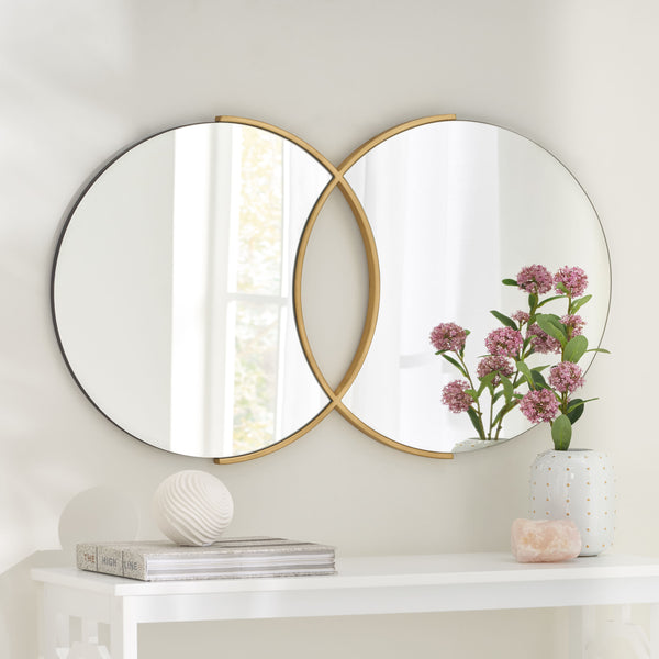 Gdf Studio Medlock Modern Glam Overlapping Round Wall Mirror