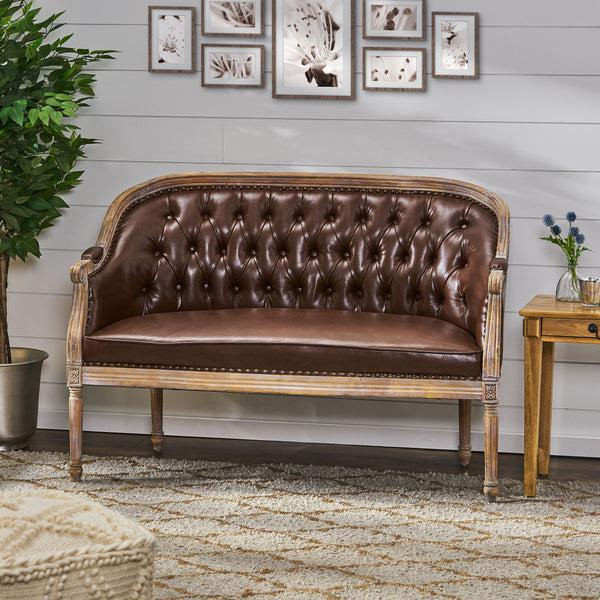 Gdf Studio Megan Traditional Tufted Upholstered Loveseat