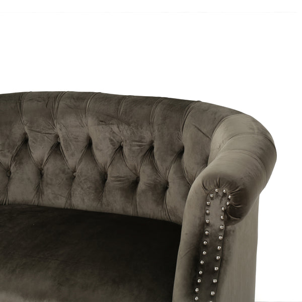 Gdf Studio Melaina Tufted Scroll Arm New Velvet Loveseat