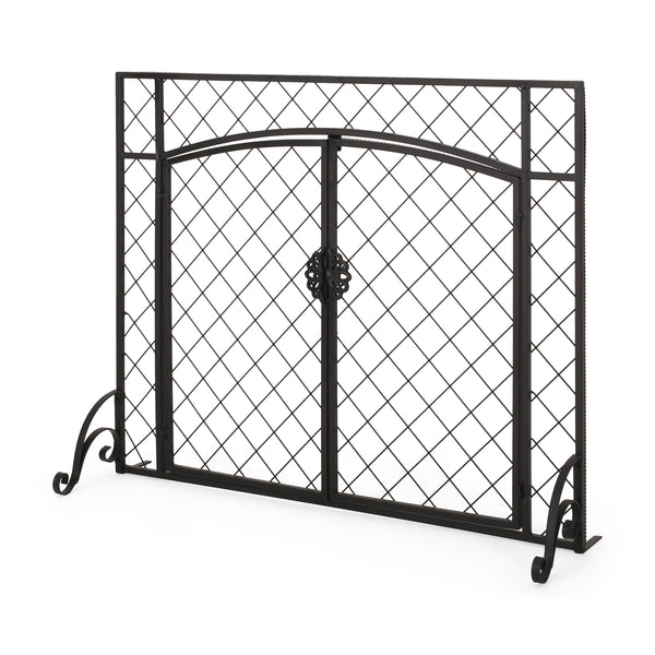 Gdf Studio Memori Contemporary Iron Fireplace Screen