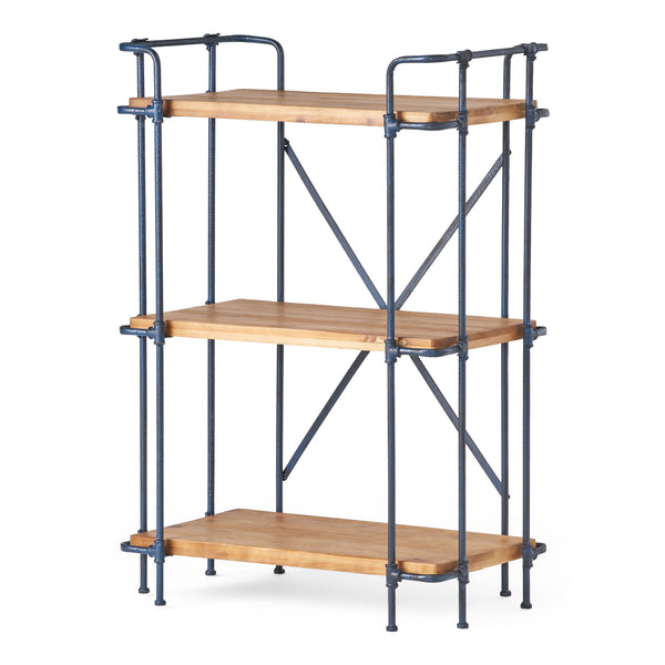 gdf studio Mercia Industrial Pipe Design 3-Shelf Etagere Bookcase