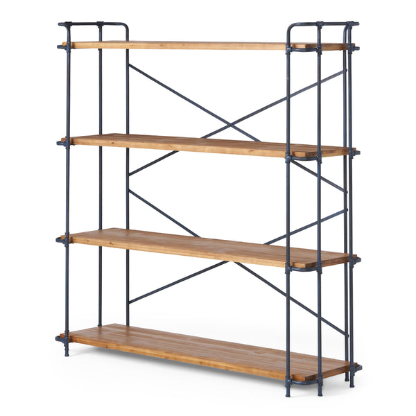 gdf studio Mercia Industrial Pipe Design 4 Shelf Etagere Bookcase