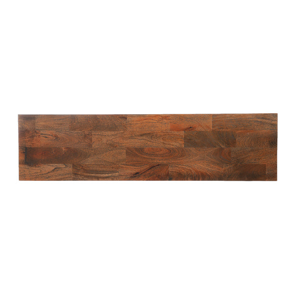 Gdf Studio Meridan Modern Industrial Handmade Mango Wood Dining Bench Country Brown And Black