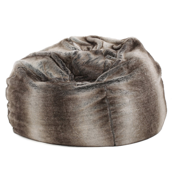 gdf studio Meridian Modern Glam Round Faux Fur Fabric Bean Bag