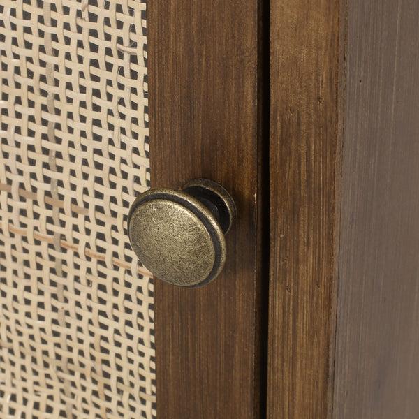 Gdf Studio Merlack Contemporary End Table With Storage Walnut Natural And Black