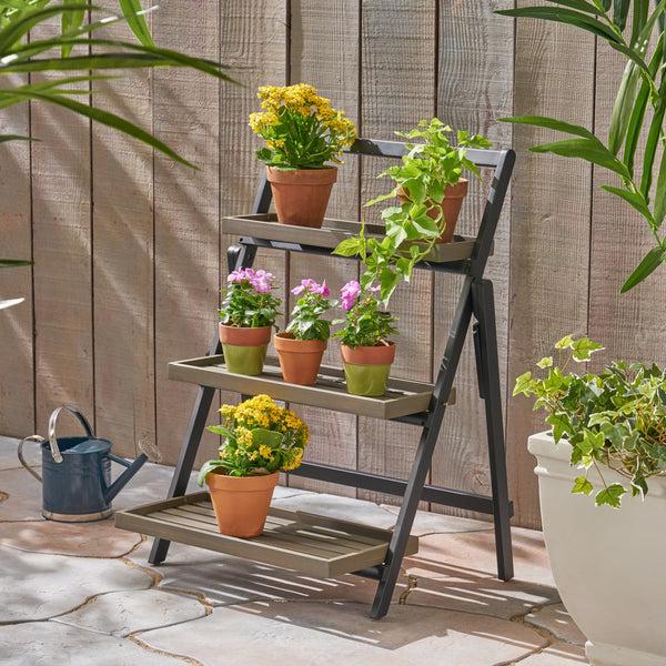 Gdf Studio Mesbin Outdoor Acacia Wood Planter Stand