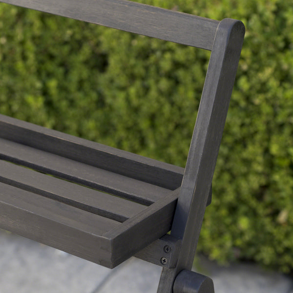 Gdf Studio Mesbin Outdoor Dark Grey Acacia Wood Plant Stand (Set Of 2)