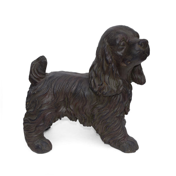 Gdf Studio Messiah Outdoor Cocker Spaniel Dog Garden Statue Brown Finish