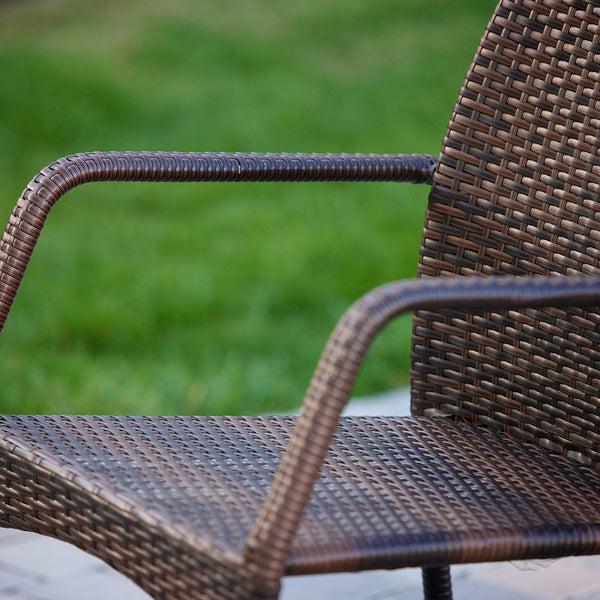 Gdf Studio Michael Outdoor Stacking Multi-Brown Wicker Chairs (Set Of 2)