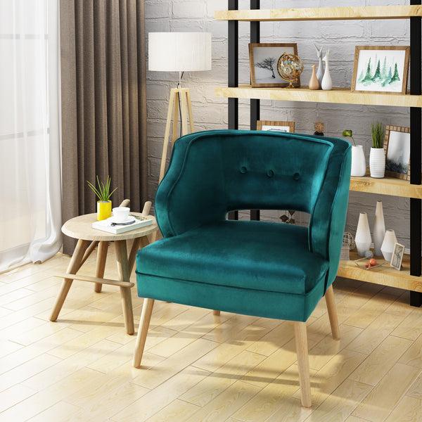 Gdf Studio Michaela Mid Century Modern Velvet Accent Chair