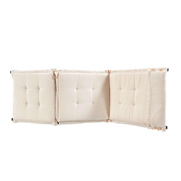 Gdf Studio Midori Mahogany Wood Folding Chaise Lounger Chair W/ Cream Cushion