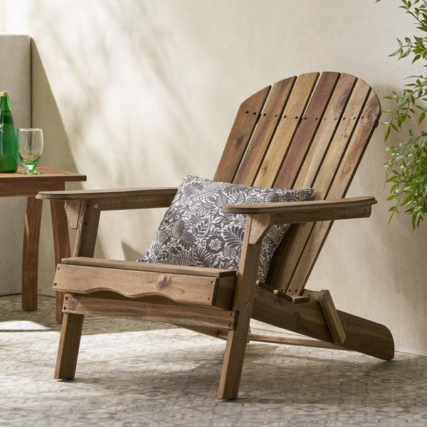 Gdf Studio Milan Outdoor Acacia Wood Folding Adirondack Chair