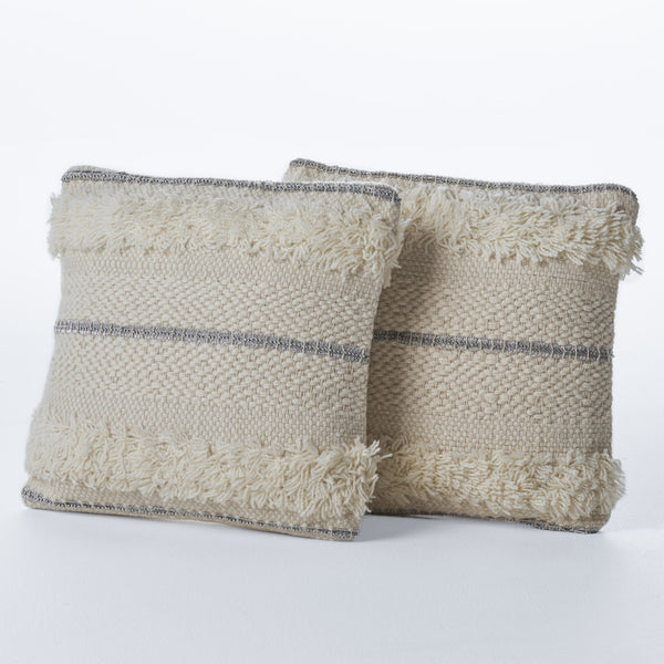 Gdf Studio Miles Handcrafted Boho Fabric And Lace Pillow