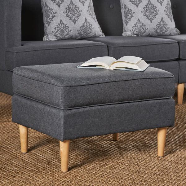 Gdf Studio Milltown Mid Century Modern Fabric Ottoman