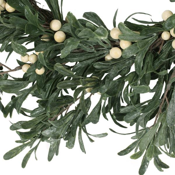 Gdf Studio Mina 29" Snowberry Artificial Wreath Green And White