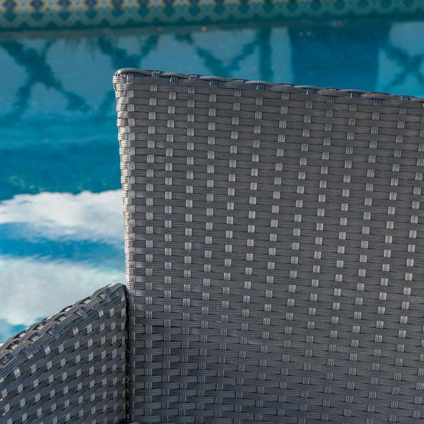 Gdf Studio Mina Outdoor 4 Piece Wicker Chat Set With Water Resistant Cushions