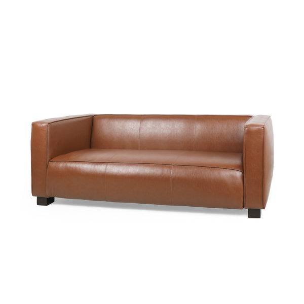 Gdf Studio Minkler Contemporary Faux Leather 3 Seater Sofa