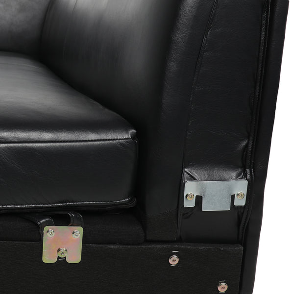 Gdf Studio Minkler Contemporary Faux Leather 3 Seater Sofa With Chaise Lounge