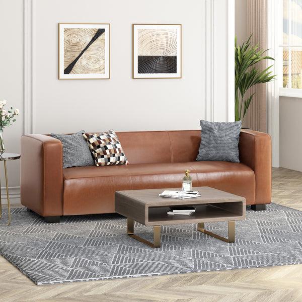 gdf studio Minkler Contemporary Faux Leather 3 Seater Sofa