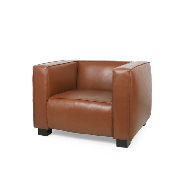 Gdf Studio Minkler Contemporary Faux Leather Club Chair