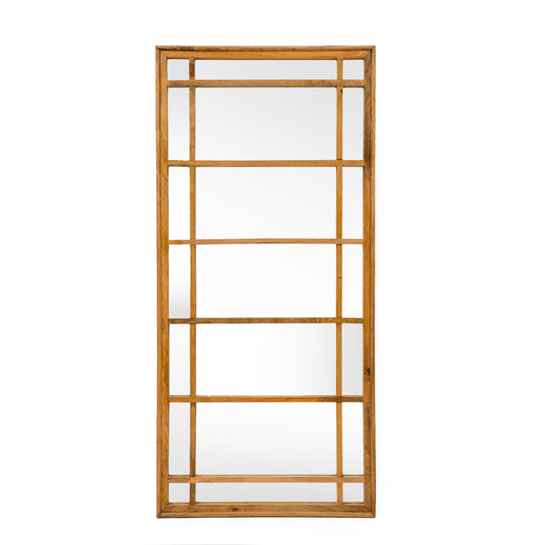 gdf studio Miske Rustic Handcrafted Mango Wood Standing Mirror Natural