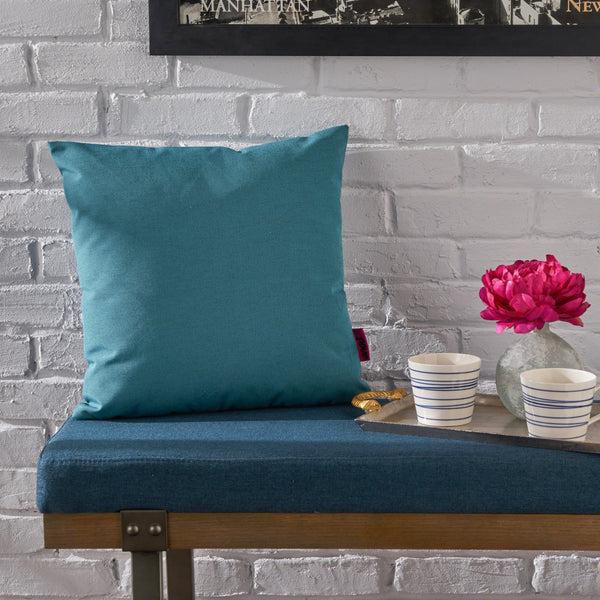 Gdf Studio Misty Indoor Teal Water Resistant Small Square Throw Pillow