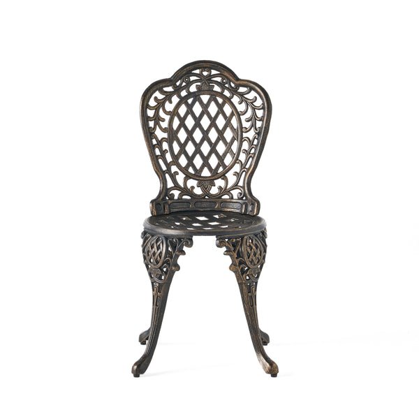 Gdf Studio Modena Traditional Outdoor 3-Piece Bronze Cast Aluminum Bistro Set