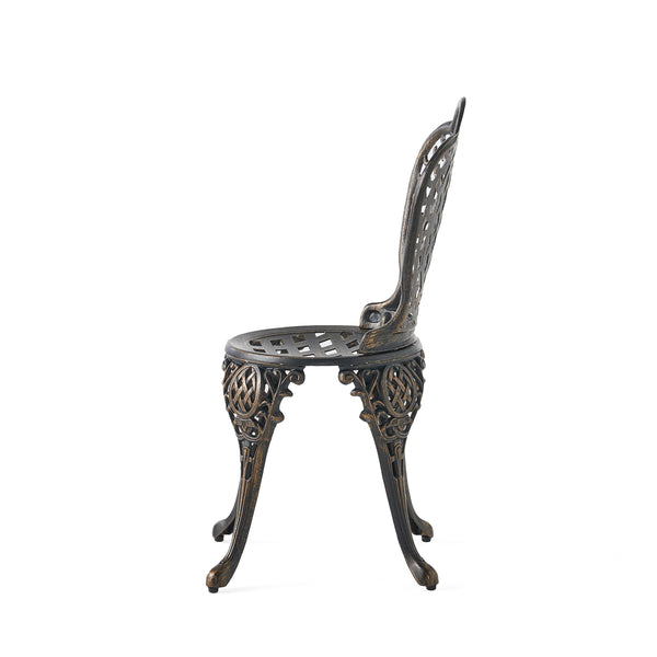 Gdf Studio Modena Traditional Outdoor 3-Piece Bronze Cast Aluminum Bistro Set