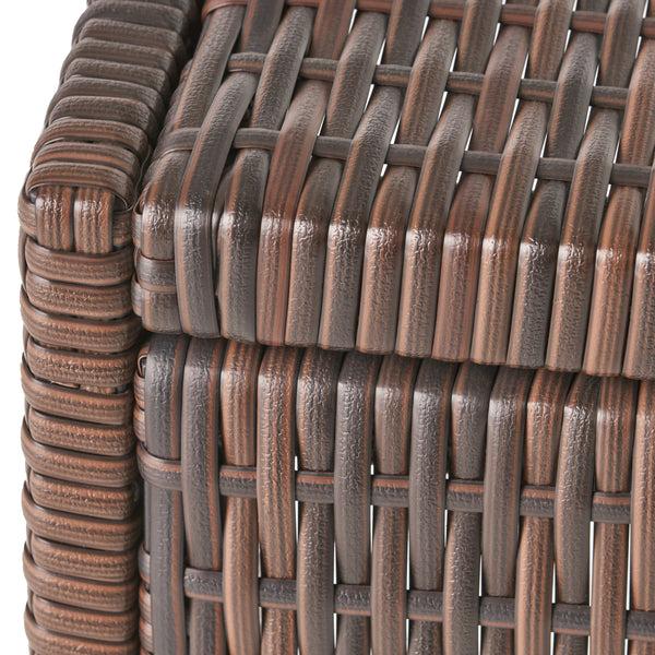 Gdf Studio Modern Multi-Brown Wicker Chaise Lounge Set With C-Shaped End Table