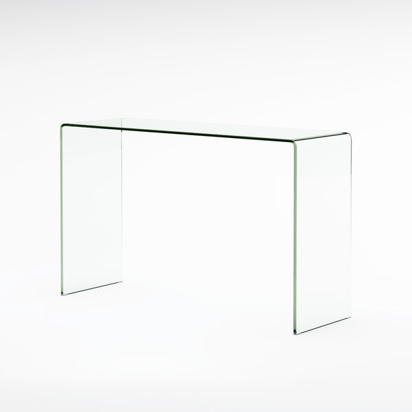 gdf studio Modern Rectangular Clear 12mm Tempered Glass Console Table