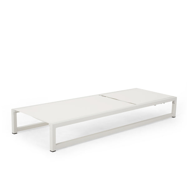 Gdf Studio Moderna Outdoor Aluminum Chaise Lounge With Mesh Seating