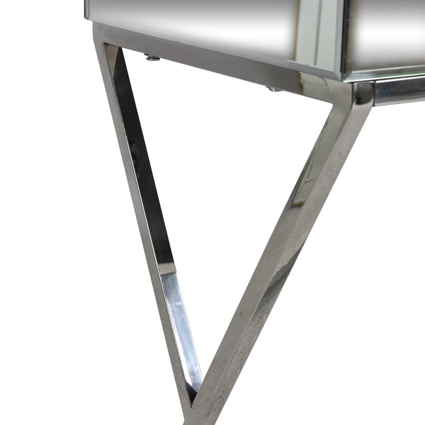 Gdf Studio Modesta Modern Glam Console Table With Mirror Tabletop