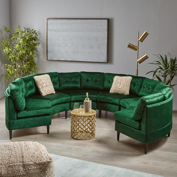 Gdf Studio Modesty Glam Velvet Modular 6 Seater Sectional