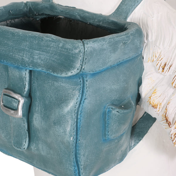 Gdf Studio Mohar Outdoor Decorative Goose Planter White And Blue