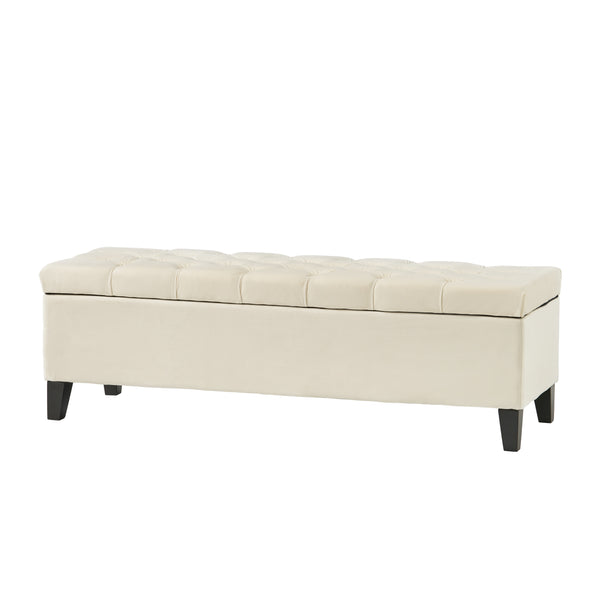 gdf studio Molle Contemporary Button-Tufted Velvet Storage Ottoman Bench