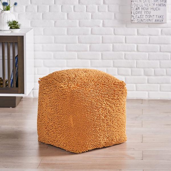 Gdf Studio Moloney Modern Microfiber Chenille Square Pouf