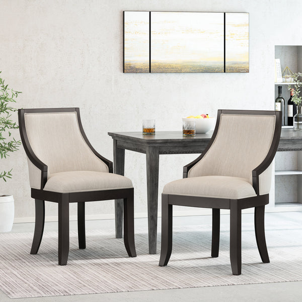Gdf Studio Monita Contemporary Upholstered Birch Wood Dining Chairs Set Of 2