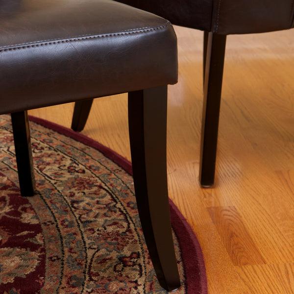 Gdf Studio Monroe Brown Leather Dining Chairs (Set Of 2)