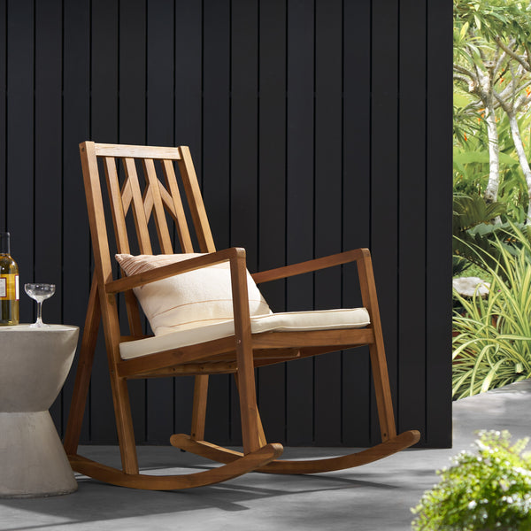 Gdf Studio Monterey Outdoor Rocking Chair W/ Cushion