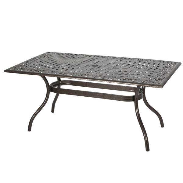 gdf studio Monteria Bronze Cast Aluminum Rectangle Table