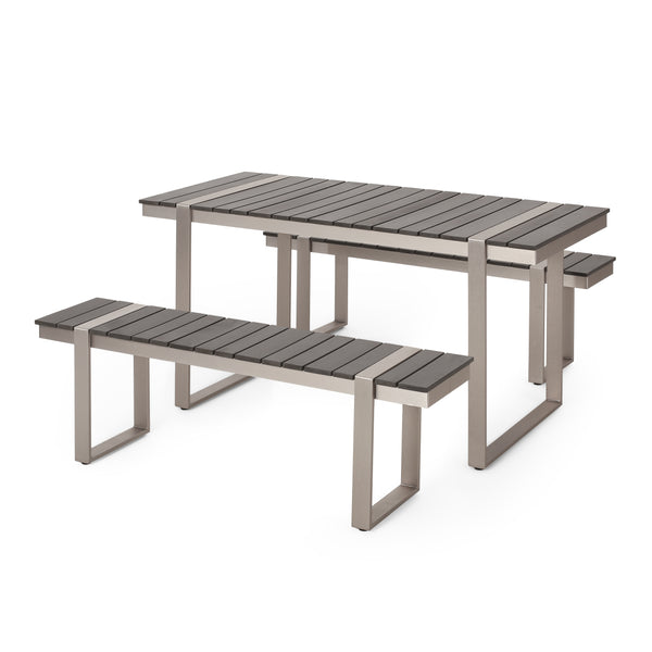 gdf studio Mora Outdoor 3 Piece Aluminum Picnic Set