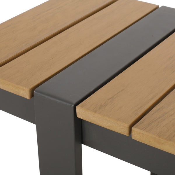 Gdf Studio Mora Outdoor Faux Wood And Aluminum Dining Bench