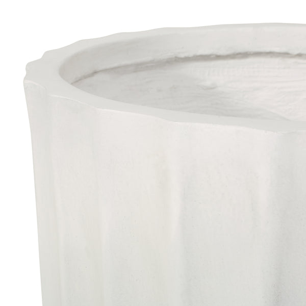 Gdf Studio Morelos Outdoor Medium And Large Cast Stone Planter Set Antique White