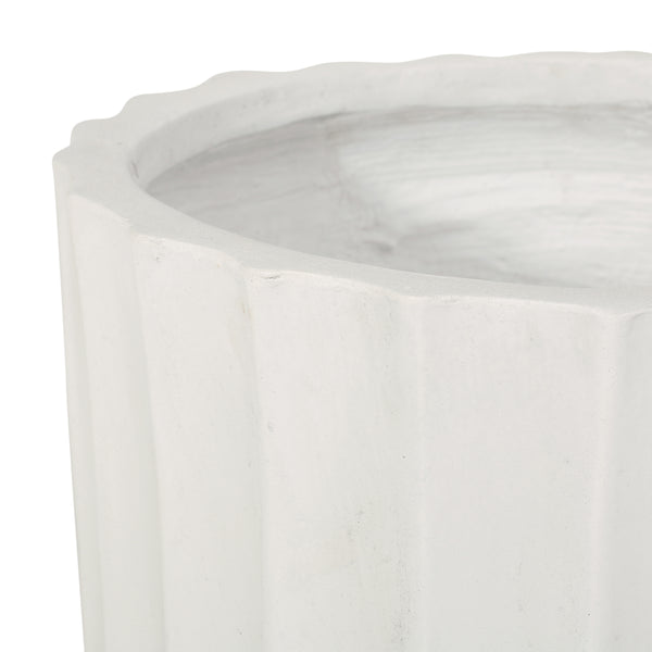 Gdf Studio Morelos Outdoor Small And Medium Cast Stone Planter Set Antique White