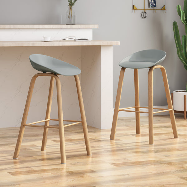 Gdf Studio Morgan 30" Modern Barstool With Iron Legs (Set Of 2)