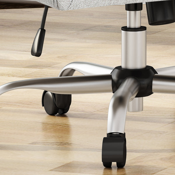 Gdf Studio Morgan Mid Century Modern Fabric Home Office Chair With Chrome Base