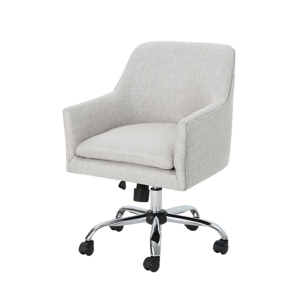 gdf studio Morgan Mid Century Modern Fabric Home Office Chair with Chrome Base